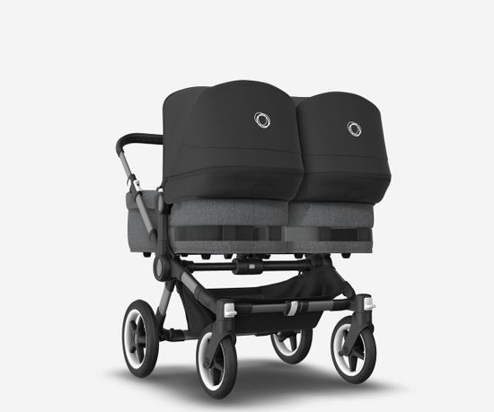 Коляска для двойни 2 в 1 Bugaboo Donkey 5 Twin Midnight black/Grey melange/Graphite