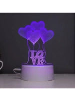 Светильник сенсорный «Четыре сердца» LED 7 цветов USB/от бат