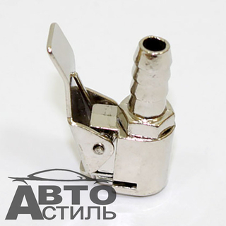 Наконечник на насос прищепка Кинг С клапаном Белый малый  (32201)