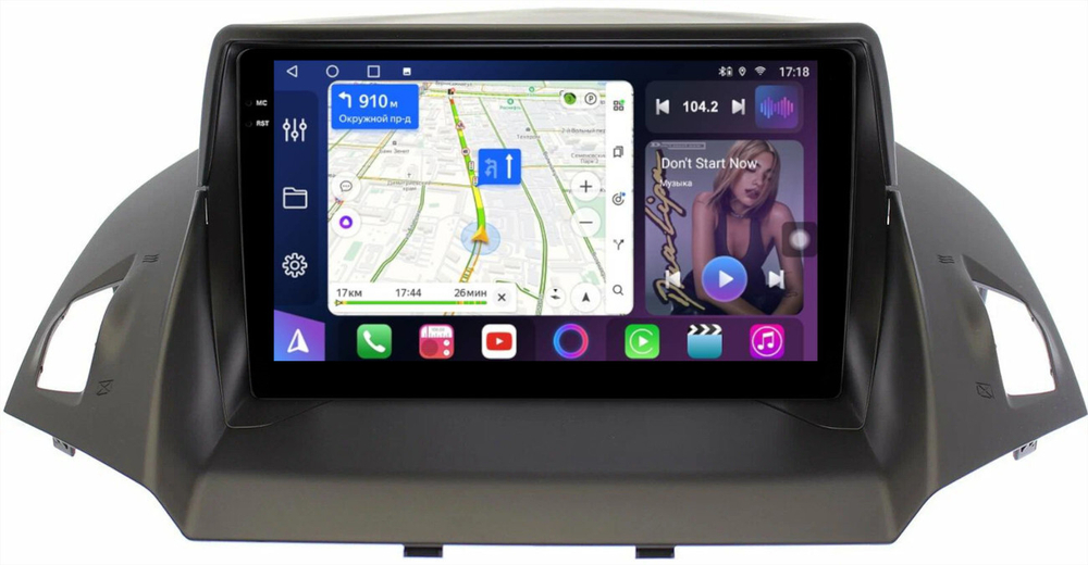 Магнитола для Ford Kuga 2 2012-2019 (без SYNC) - FarCar 362M монитор 9.5" QLED на Android 14, TS18, CarPlay, 4G SIM-слот