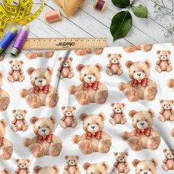 Ткань премиум мембрана игрушечные медведи с бантами