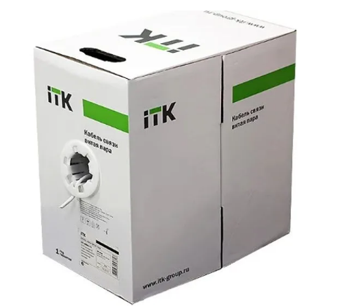 Кабель связи витая пара ITK кат.5е U/UTP не экранированный 4х2х24AWG LSZH внутренний 305м, LC1-C5E04