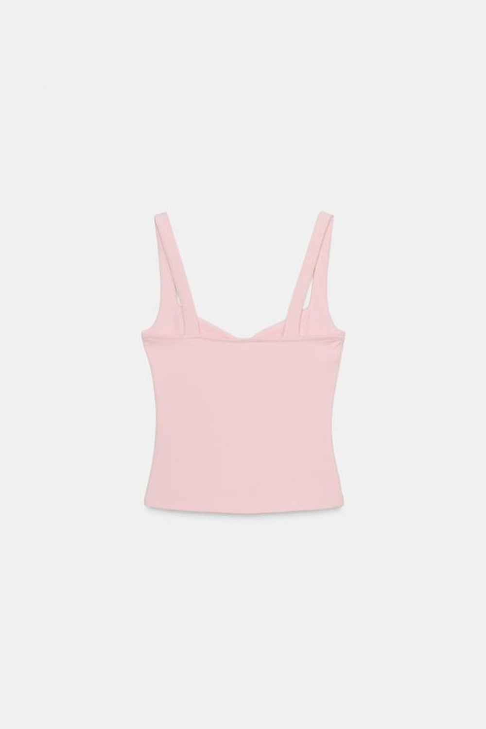 ZARA ТОП С ВЫРЕЗОМ СЕРДЕЧКОМ И ПУГОВИЦАМИ, РОЗОВЫЙ