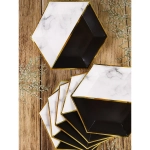 Набор бумажных тарелок «Чёрный мрамор», 18 см, 6 шт