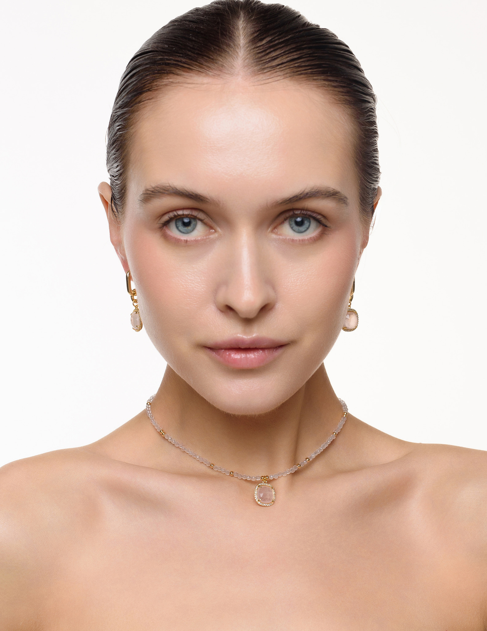 Чокер "Royal" из розового кварца Gold