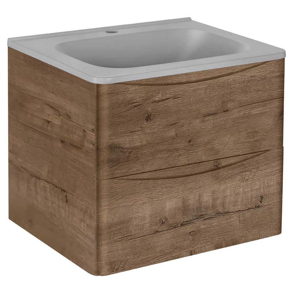 База под раковину Paola 600 подвесная, 2 выкатных ящика soft close, V.Oak