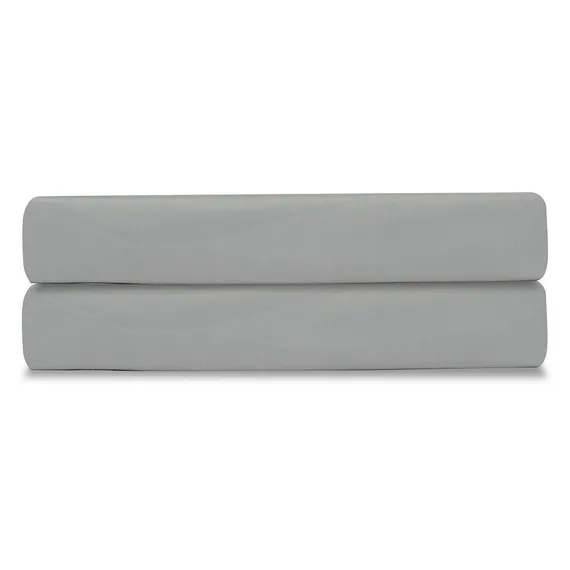 Простыня на резинке из сатина светло-серого цвета Essential, 200х200 см