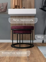 Комплект круглых банкеток - ЧБОРД - бордовое на черном
