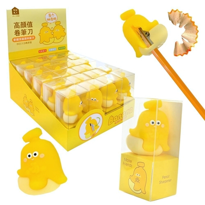 Точилка 1отв. "Банан" прорезин.корпус, индивид.упаковка, ассорти 9990 (J.Otten)