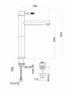 Смеситель для раковины Webert Rimini RI831402010 золото