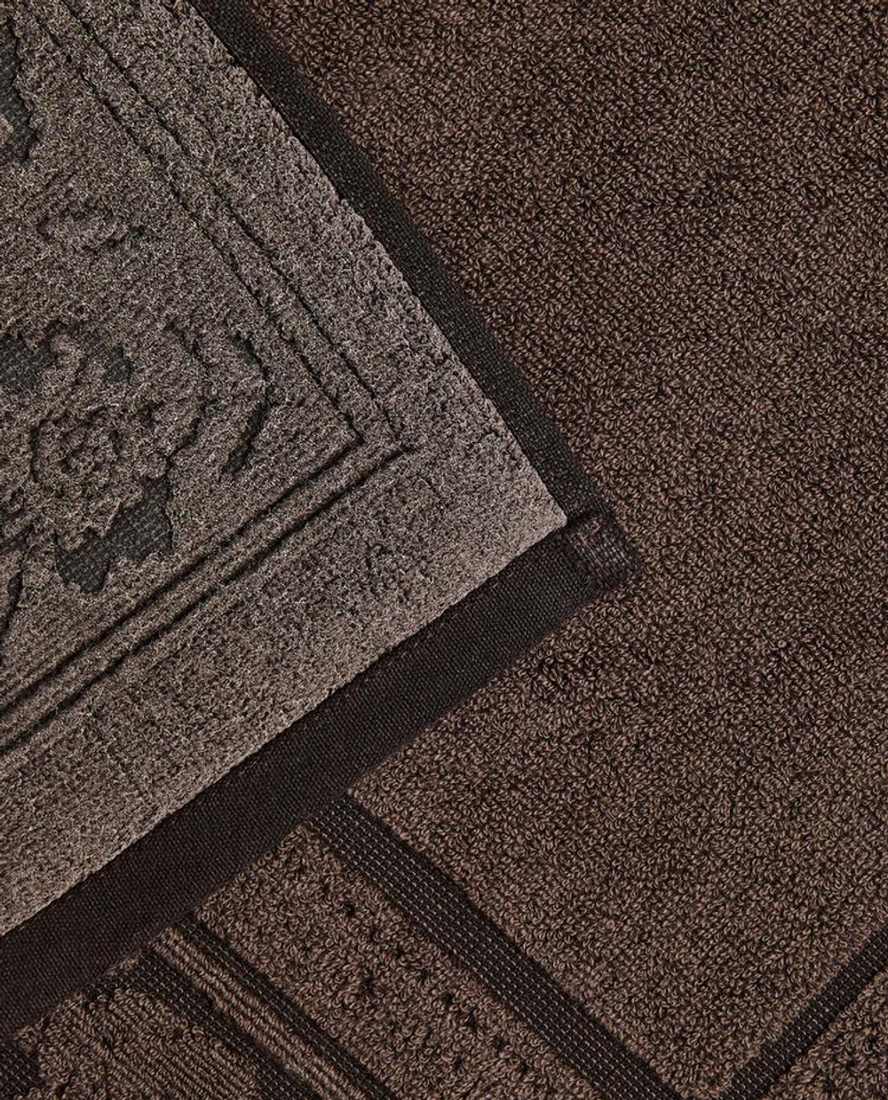 ZARA HOME ЖАККАРДОВЫЙ КОВРИК ДЛЯ ВАННОЙ ИЗ ВЕЛЮРА, ШОКОЛАДНО-КОРИЧНЕВЫЙ