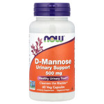 NOW Foods, D-манноза, 500 мг, 60 растительных капсул