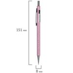 Карандаш механический 0,5 мм + грифели HB 12 штук на блистере, BRAUBERG "ROSE PINK", 181971