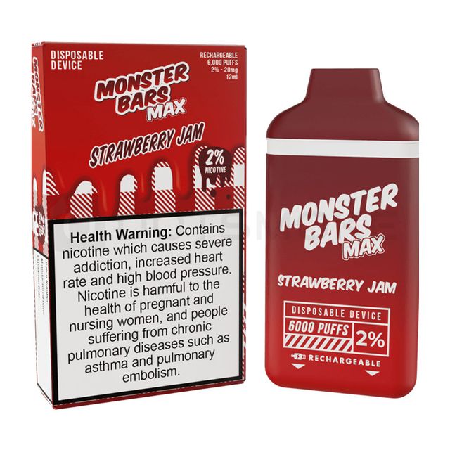 Одноразовый Pod Monster Bars MAX - Strawberry Jam (6000 затяжек)