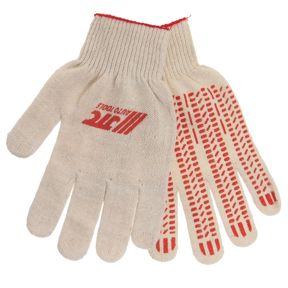 Перчатки х/б с ПВХ 10 класс белые (логотип JTC) 42г JTC