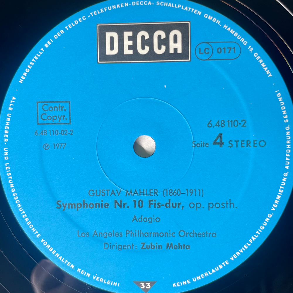 Малер - Симфония № 5 в Cis-Moll / Симфония № 10 2LP (Германия 1977г.)