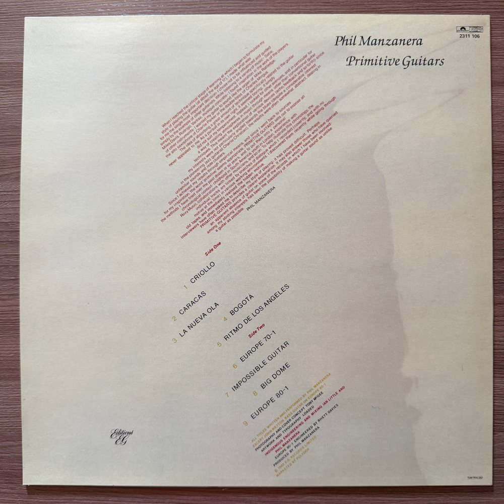 Phil Manzanera ‎– Primitive Guitars (Скандинавия 1982г.) Т