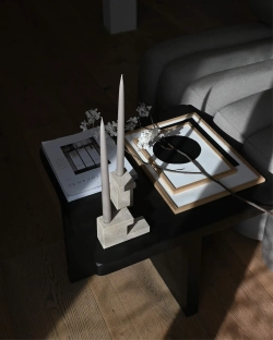 Подсвечник 101 Copenhagen Brick Candle Holder, Low, Limestone