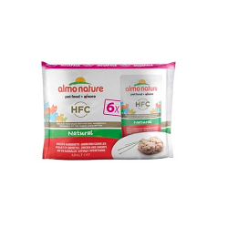 Almo Nature консервы для кошек "HFC Natural" с курицей и креветками (50% мяса) 6 штук по 55 г набор пакетиков