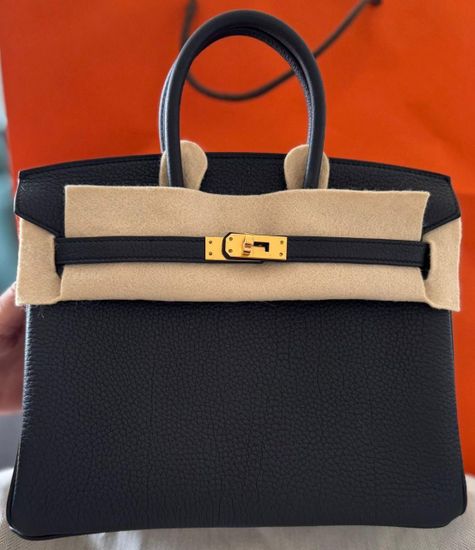 Сумка Hermes Birkin 25 Black Togo Gold Hardware 