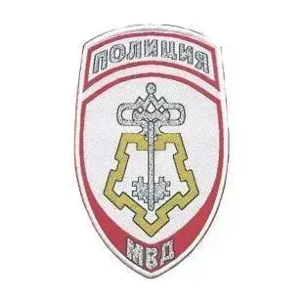 Шеврон Полиция ВОХР жаккардовый (белый)