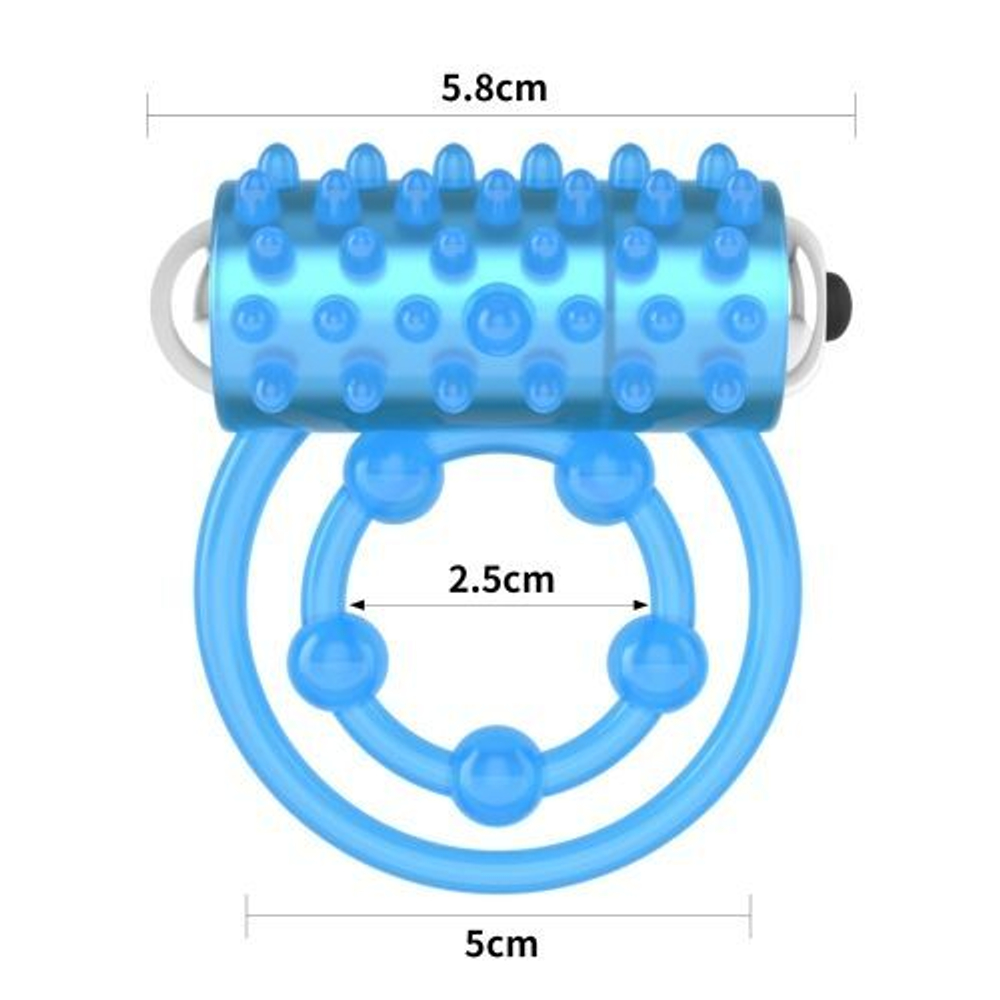 Голубое, светящееся в темноте виброкольцо Lumino Play Vibrating Penis Ring