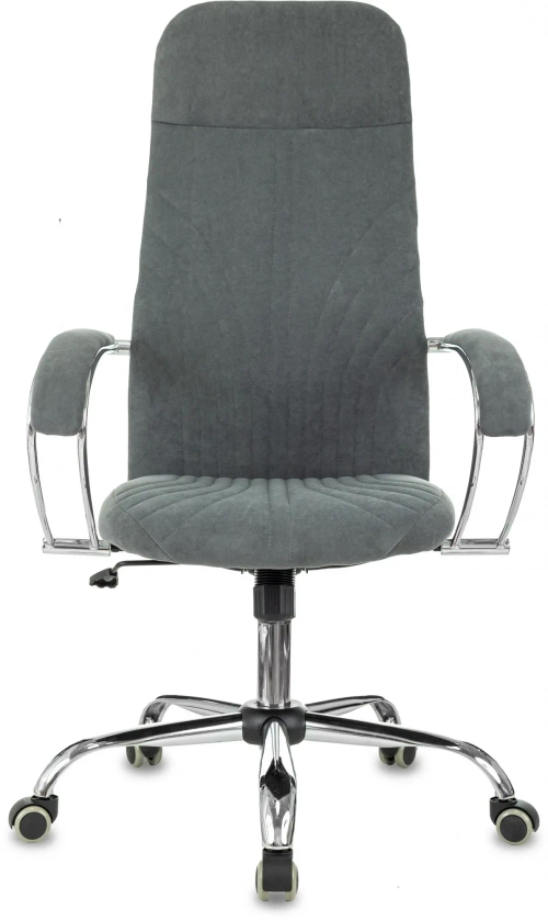 Кресло руководителя Бюрократ CH-610SL темно-серый Alfa 44 крестов. металл хром
