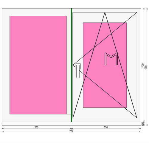 Пластиковое окно 900 х 1100 ТермА Эко + Москитная сетка