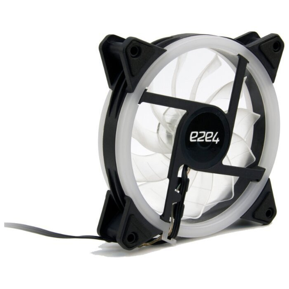 Вентилятор e2e4, 120мм, 800~1200rpm, 3-pin+Molex, черный/RGB, 40CFM, 20дБ (OT-F120-3PM-LED-RGB)