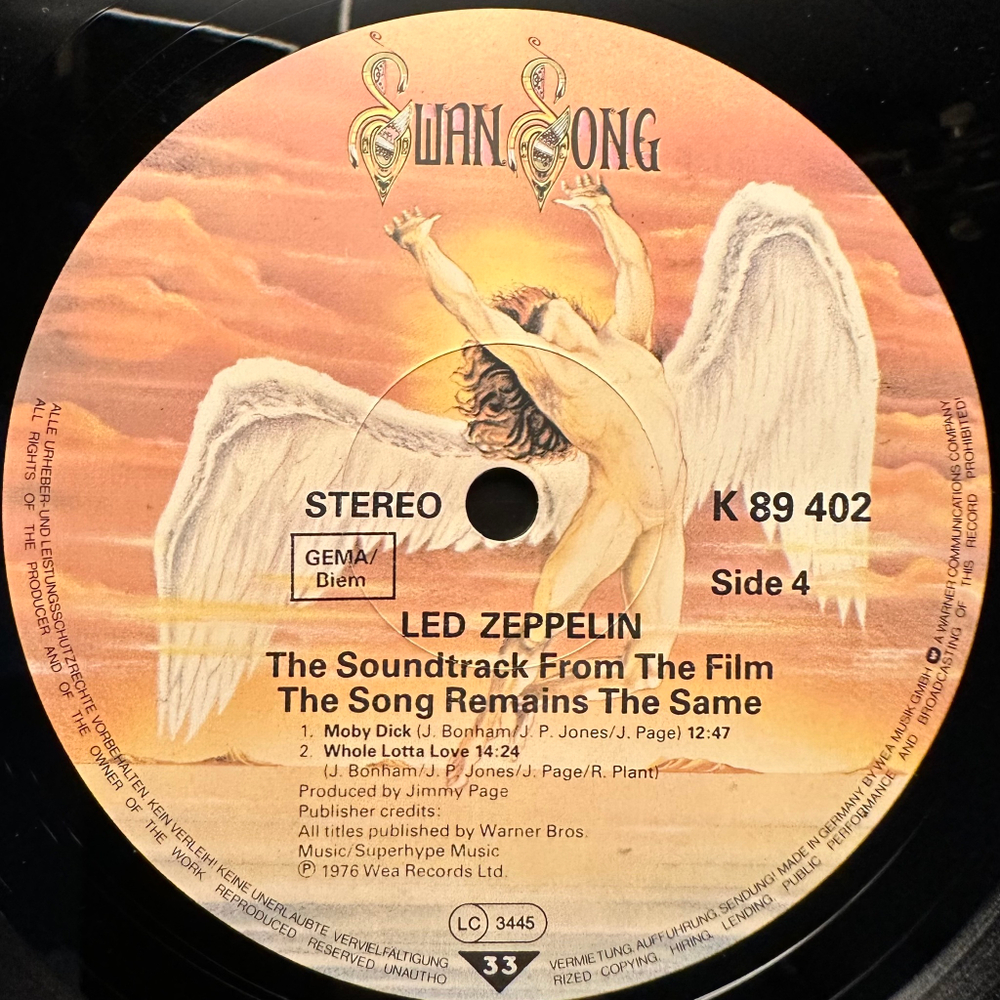 Led Zeppelin - The Soundtrack From The Film The Song Remains The Same 2LP (Германия)