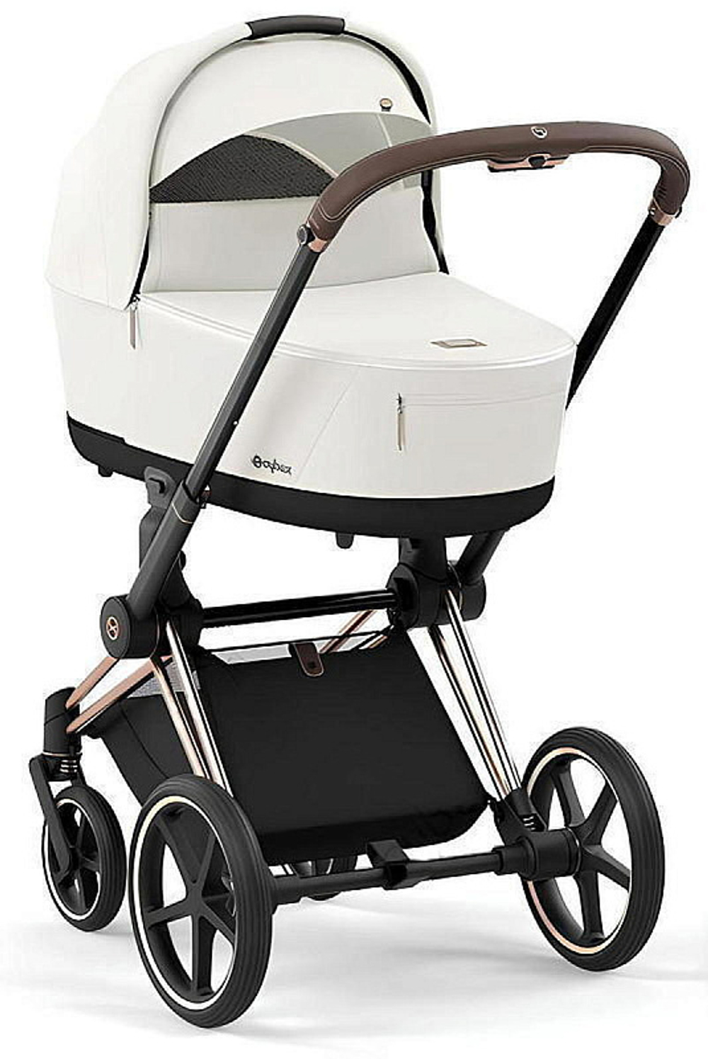 Коляска Cybex Priam IV Rosegold complete и автокресло Cloud G i-Size Moon Black Plus 3 в 1 Off White