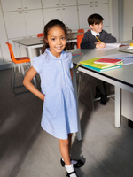 Платье школьное для девочки Next 776-822, Голубой, Белый