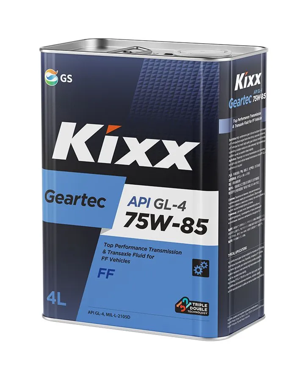 Трансмиссионное масло Kixx Geartec FF GL-4 75W-85, полусинтетическое, 4 л
