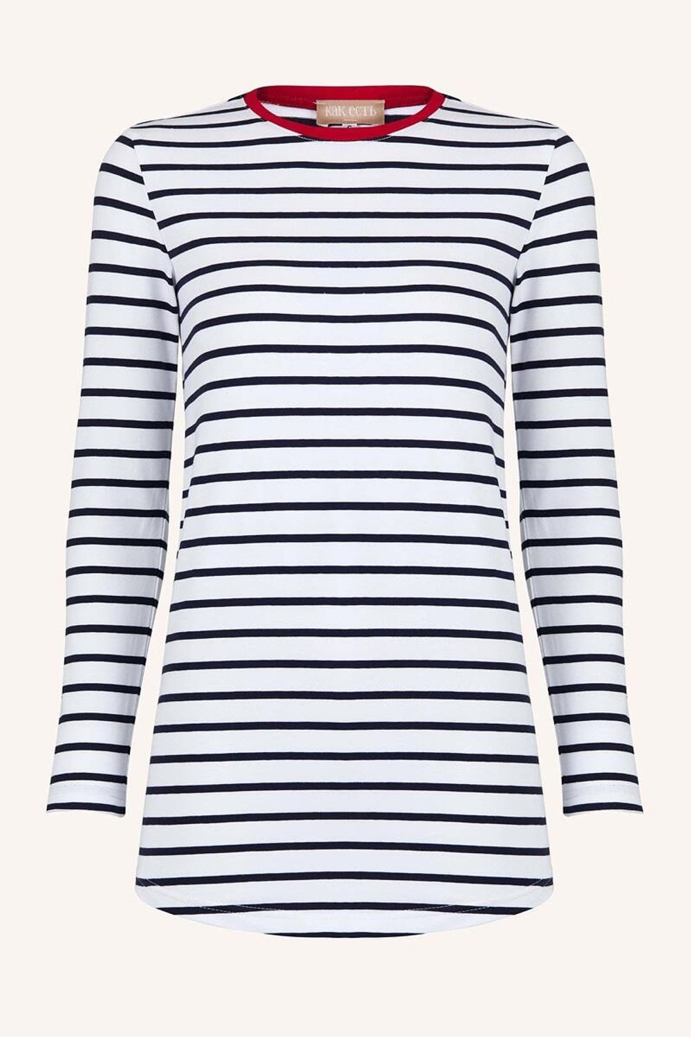 Тельняшка с контрастным воротником синяя полоска