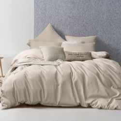 Комплект постельного белья Однотонный Сатин «Нежный пепел»