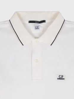 Поло с длинным рукавом C.P. Company Stretch Piquet Slim Line Gauze White