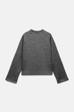 ZARA МЯГКИЙ СВИТЕР, СЕРЫЙ