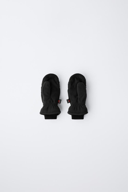 ZARA ФЛИСОВЫЕ ВАРЕЖКИ POLARTEC ®, ЧЕРНЫЙ