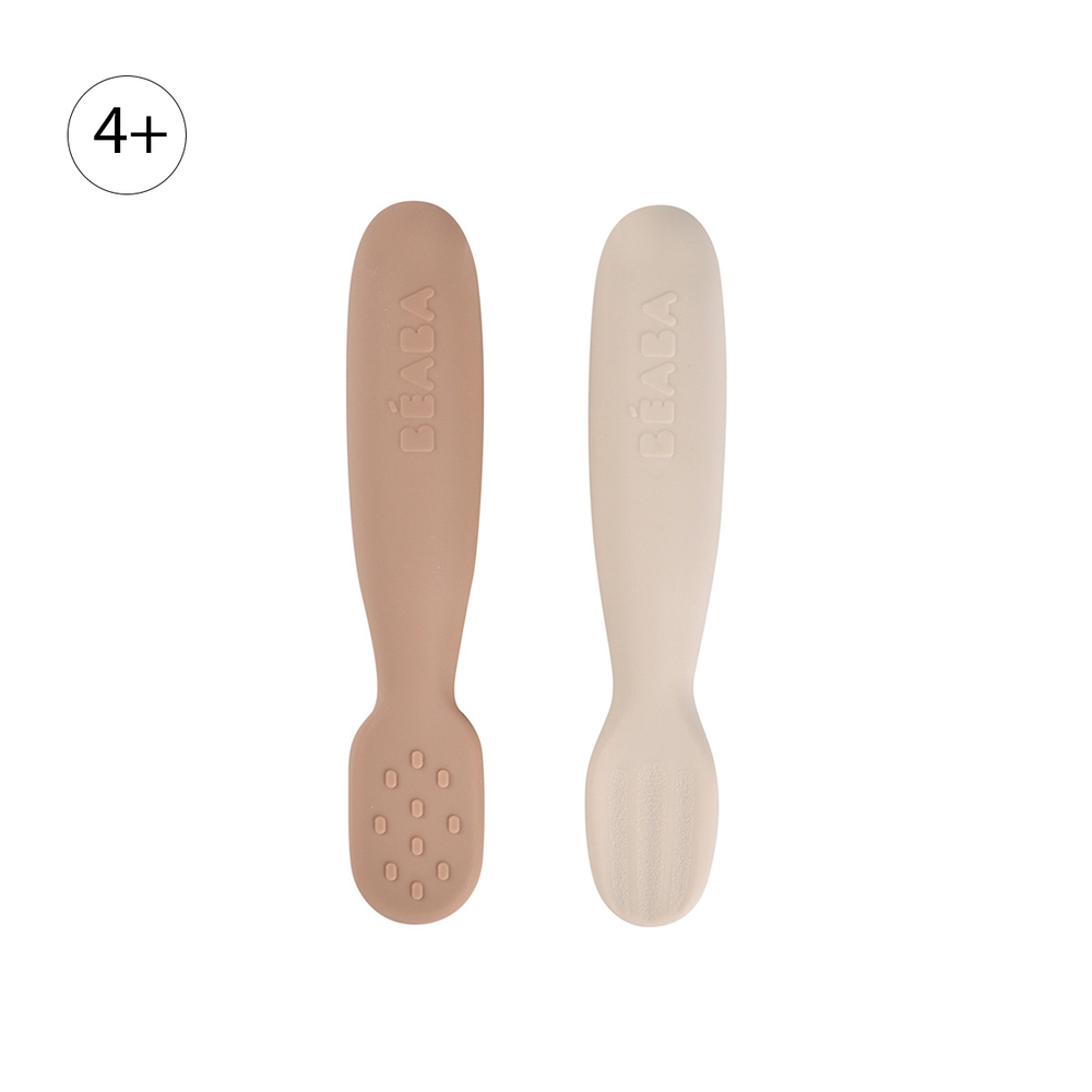 Набор силиконовых ложек-прорезыватей для первого прикорма BEABA молочный/кремовый