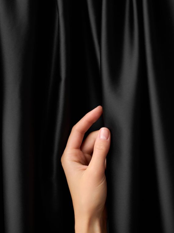 Атлас-стрейч бельевой, Китай, черный 170