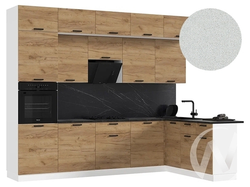 Кухня Рио NEW ЛДСП 3;0х1;8м (белый/дуб крафт/антарес) Компоновка №5