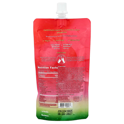 Everydaze, Essential C's Konjac Jelly, арбуз, 150 мл (5,07 жидк. унц.)