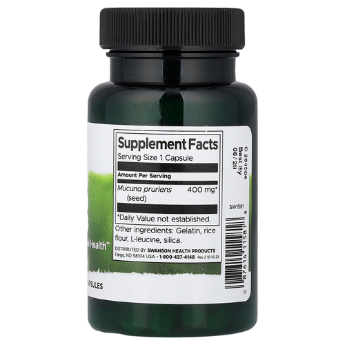 Swanson Vitamins, Full Spectrum®, мукуна жгучая, 400 мг, 60 капсул