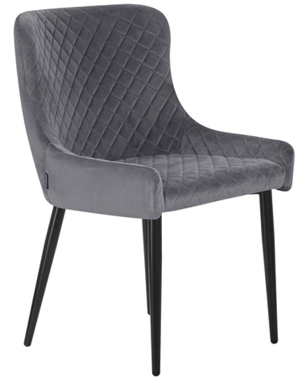 Стул обеденный DOBRIN RICHARD, черные матовые ножки, темно-серый велюр (V108-91)