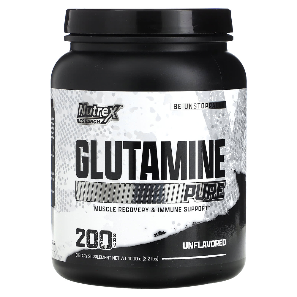 Nutrex Research, чистый глутамин, без вкусовых добавок, 1000 г (2,2 фунта)