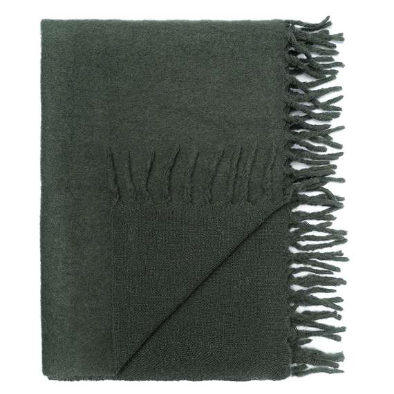 Плед мохеровый хвойно-зеленого цвета из коллекции essential, 130х180 см