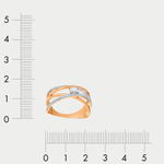 Кольцо из розового золота 585 пробы с фианитами женское (арт. 1102580)
