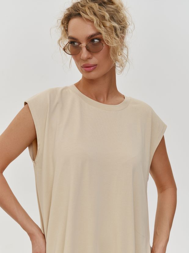 Платье с воланами буквы, бежевый