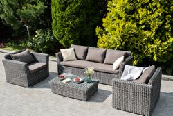 "Капучино" журнальный столик из искусственного ротанга, цвет графит