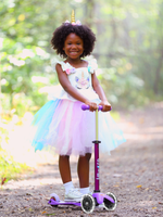 Самокат Mini Micro Deluxe Сиреневый LED Дисконт